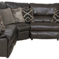 Como - 5 Piece Italian Leather Match Reclining Sectional