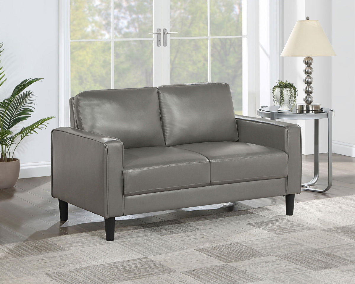 Ruth Upholstered Track Arm Loveseat Grey - view 2