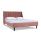 Aspen Vertical Tufted Headboard Platform Bed Set, Queen, Ash Rose