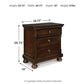 Porter - Two Drawer Night Stand - Dark Brown