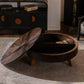 39.37" Retro Round Coffee Table with Storage Space