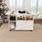 Multi-Functional Folding Table with Storage Shelves and Wheels