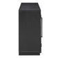 4-Door Large Storage Sideboard Buffet Cabinet with Glass Doors Arched Cabinet (Black)