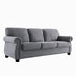 Soft Sofa, Upholstered 3 Seater Couch With High Density Foam, Loose Back Cushions And Turned Legs - view 5