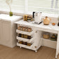 4-in-1 Folding Sewing Table with Lockable Wheels