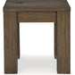 Rosswain - Square End Table - Warm Brown