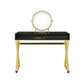 Black & Gold Finish Vanity Desk