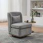 25.2" Wide Modern Chenille Swivel Chair