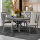 Dining Set With Extendable Round Table And 4 Upholstered Chairs - view 3
