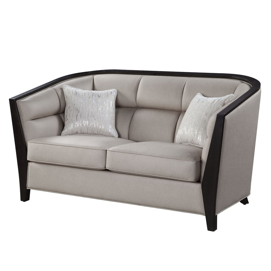 Zemocryss - Loveseat With 2 Pillows - Beige Fabric