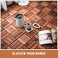 Acacia Wood Interlocking Deck Tiles Checker Pattern