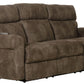 Tranquility - Power Headrest Power Lay Flat Reclining Sofa With DDT / CR3 Heat / Massage / Lumbar - Pewter