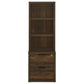 Geary Dark Pine 3-Shelf Bookcase USB and Lockable Drawer
