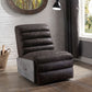Okzuil - Power Motion Recliner - Two Tone Gray Top Grain Leather & Aluminum