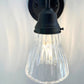 Thick Holophane Clear Glass Wall Sconce or Pendant Light
