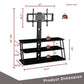 Black Multi-Function Angle And Height Adjustable Tempered Glass TV Stand