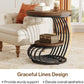19.68" Round Vintage End Table with 2-Tier Storage