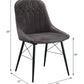 Abraham - Side Chair (Set of 2) - Dark Gray Fabric & Black