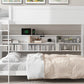 Queen Over Queen Bunk Bed with Storage Cabinets and USB Ports