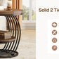 19.68" Round Vintage End Table with 2-Tier Storage