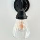 Thick Holophane Clear Glass Wall Sconce or Pendant Light