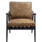 Anzan - Accent Chair - Berham Chestnut Top Grain Leather & Matt Iron