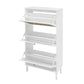 Modern Rattan 3 Door Shoe Rack Cabinet for Entryway