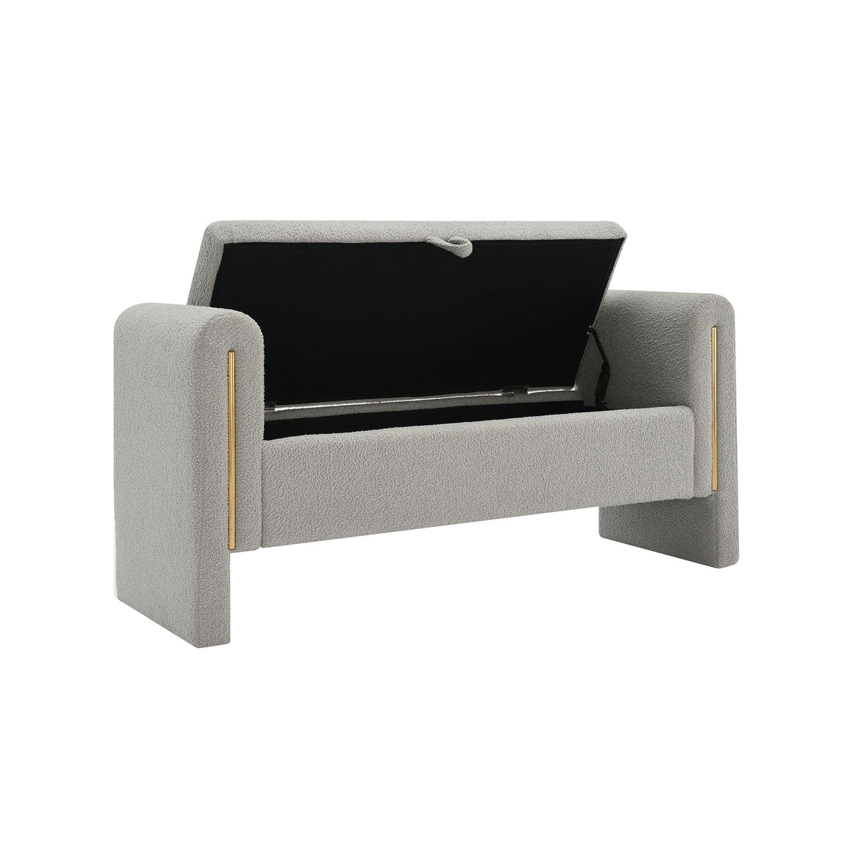 Modern Teddy Upholstered Large Bed End Bench With Arms And Storage - view 9