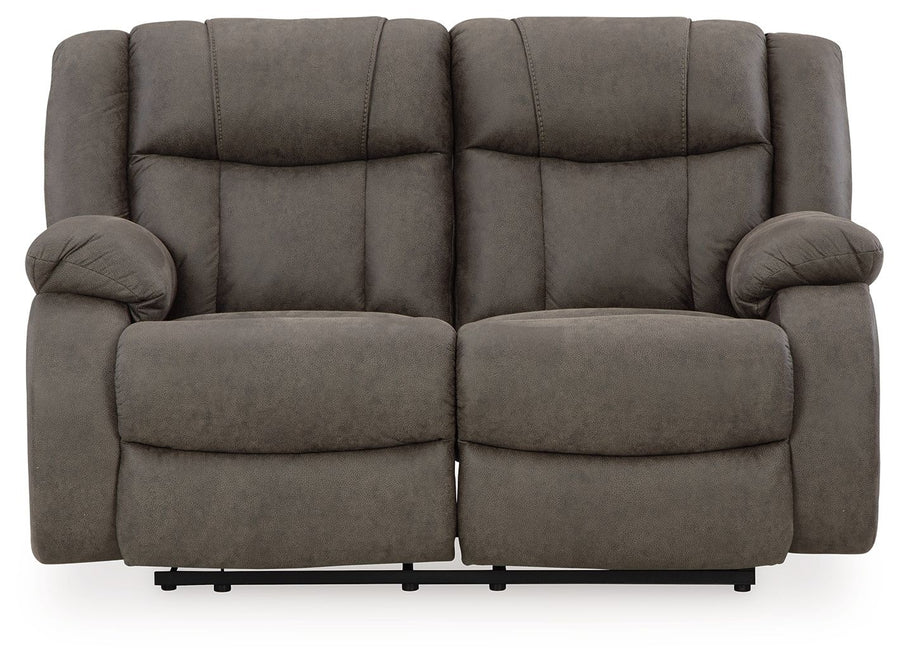 First Base - Reclining Loveseat - Gunmetal
