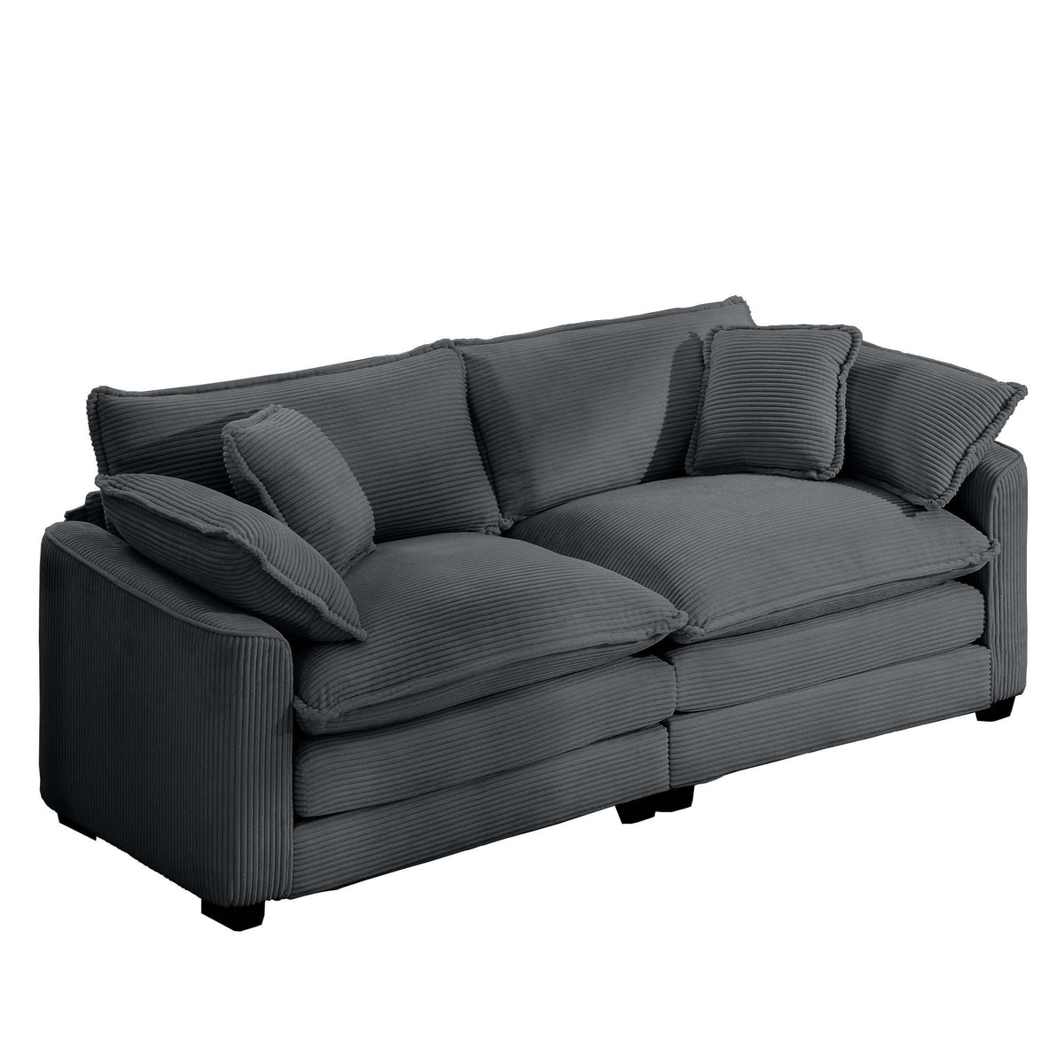 Modern 2 Seater With 4 Pillows, Upholstered Deep Seating Loveseat - view 7