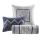 7 Piece Tufted Comforter Set Navy Queen