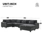 U Shaped Sectional Sofa 6 Seat Couch Set With Oversized Ottoman, Hidden Armrest Storage And Cup Holders USB - view 2