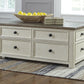 Bolanburg - Lift Top Cocktail Table - White / Brown / Beige