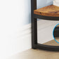 Slim Half Moon 2-Tier Semi-Circle End Table, 19.69" Rustic
