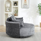 55''L Polyester Foam Single Swivel Chair