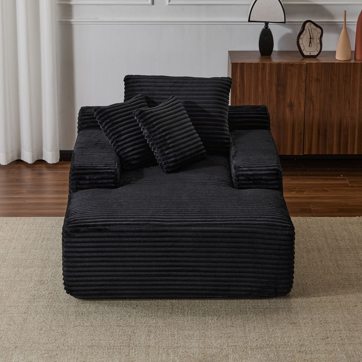 Oversized Chaise Lounge Chair Cozy Cloud Couch With 3 Throw Pillows And Wide Armrest - view 10