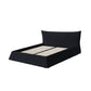 Queen Size Upholstered Platform Bed with Special Shaped Velvet Headboard