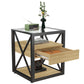 Set of 2 Modern End Tables with Drawer - Nightstands for Bedroom & Living Room