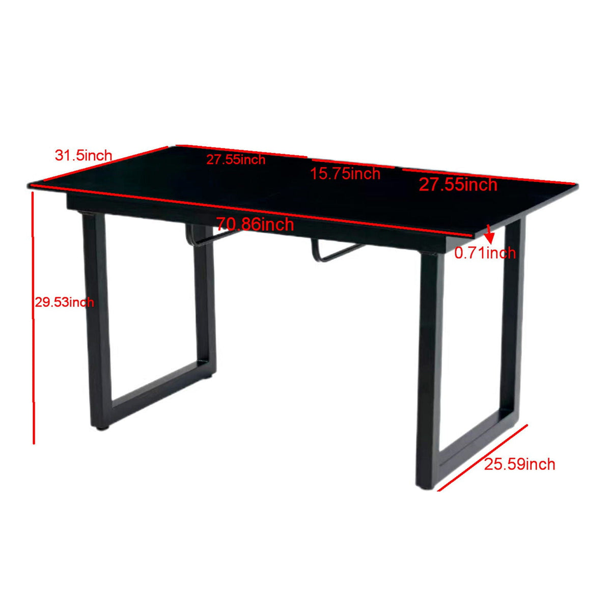 Square Extendable Dining Table With Metal Leg, Modern Space Saving Kitchen Table For Living Room - view 3