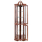 Walnut Corner Curio Cabinet with Lights