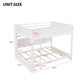 Queen Over Queen Bunk Bed with Storage Cabinets and USB Ports