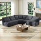 5-Seater L-Shaped Sectional Sofa with Curved Corner
