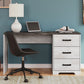 Shawburn - Home Office Desk - White / Dark Charcoal Gray