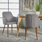 Mid Century Modern Fabric Upholstered Dining Chairs - Set of 2