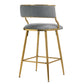 Set of 2, 26'' Counter Height Bar Stools - Grey