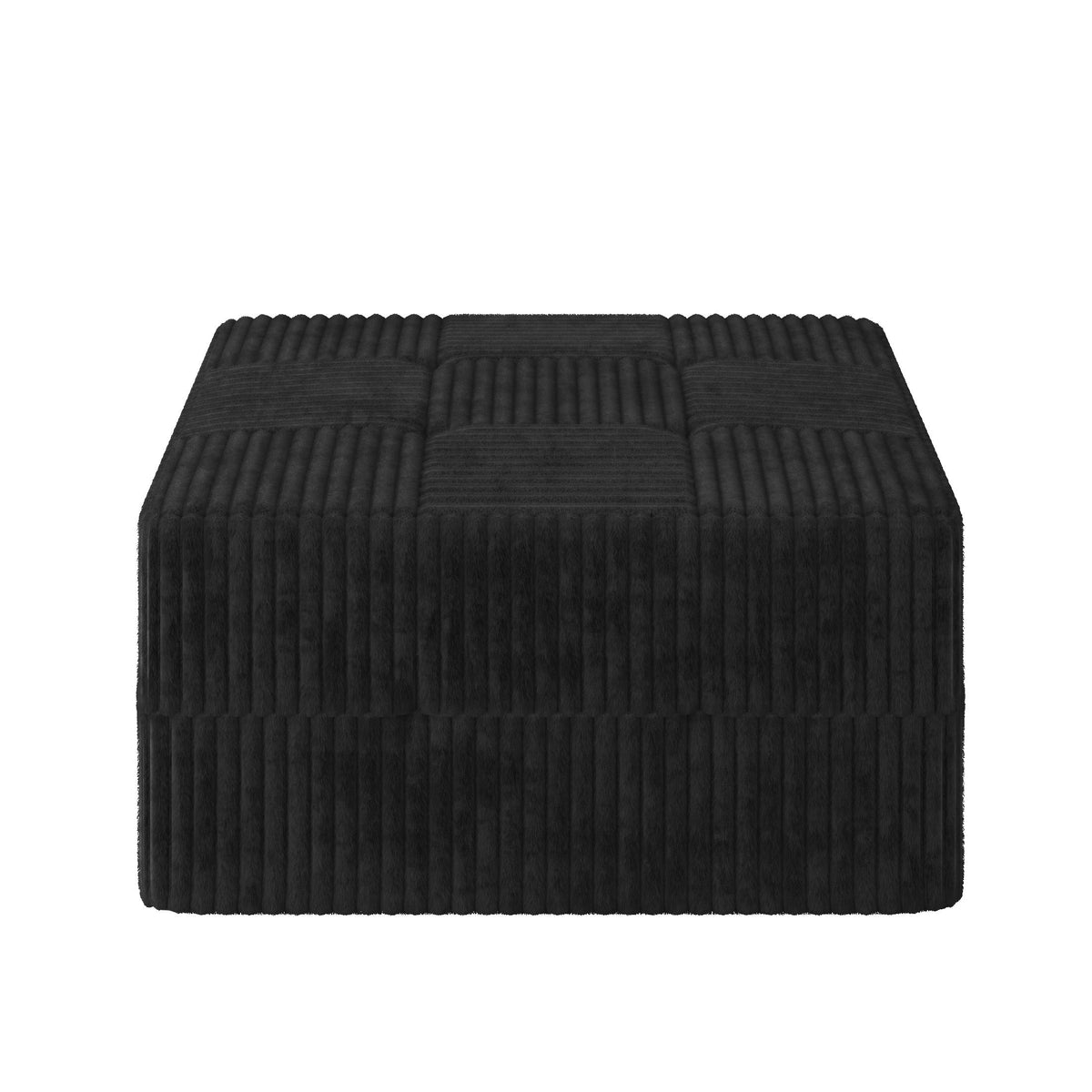 Modern Minimalist Corduroy Ottoman Sofa - Black