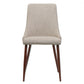Mid Century Modern Fabric Armless Dining Chairs, Set of 2, Wheat and Dark