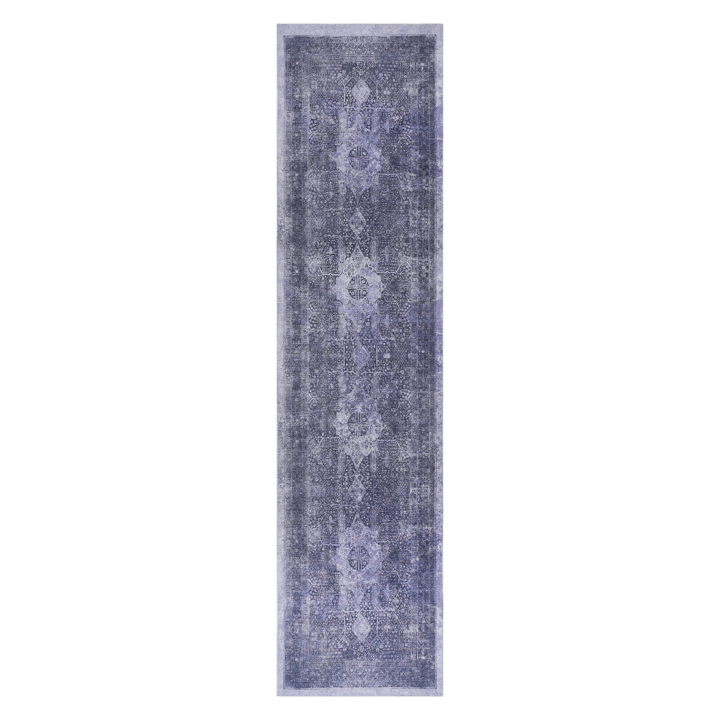 Maval Anthracite Washable Rug 2'6" x 10" Runner Rug