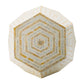 18x18x21" Hexagonal Capes Capiz Stool, Cream/Yellow