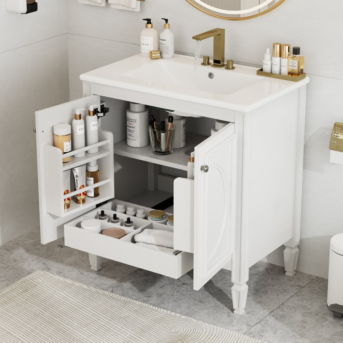 30" Bathroom Vanity with Sink and Two Doors